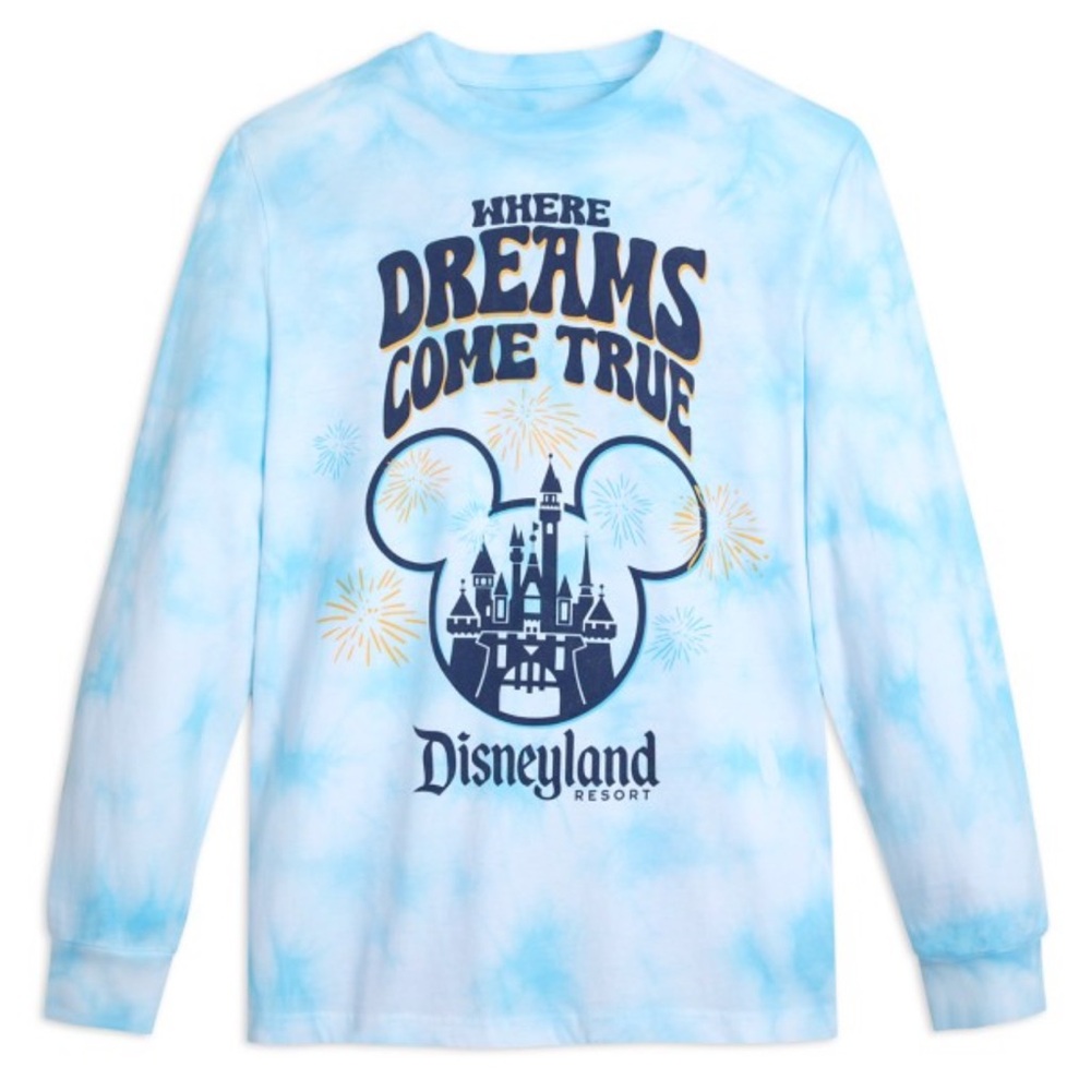 Disney Mickey Mouse Icon Sleeping Beauty Castle Long Sleeve Tie-Dye T-Shirt